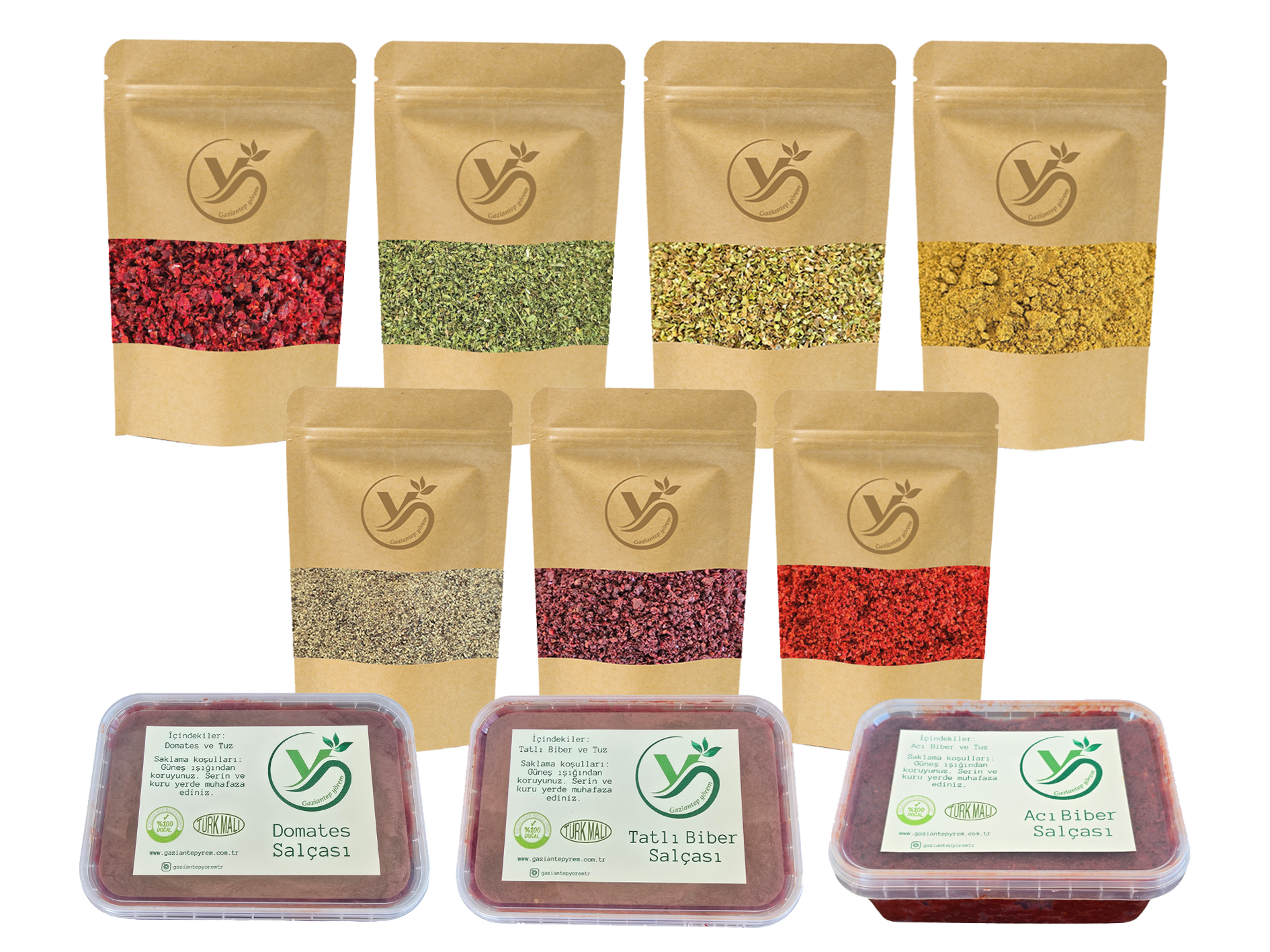 Gaziantep Yörem 10 Parça Salça ve Baharat Tanışma Paketi