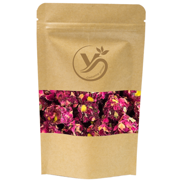 Gaziantep Yörem Çifte Kavrulmuş Antep Fıstıklı Gül Yapraklı Lokum