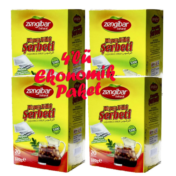 Zengibar Meyan Kökü Şerbeti 320 gr (20 Adet) 4'lü Paket